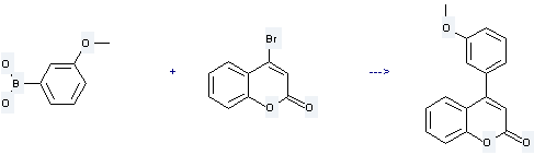 3-Methoxyphenylboronic acid is used to produce 4-(3-methoxy-phenyl)-chromen-2-one by reaction with 4-bromo-coumarin.